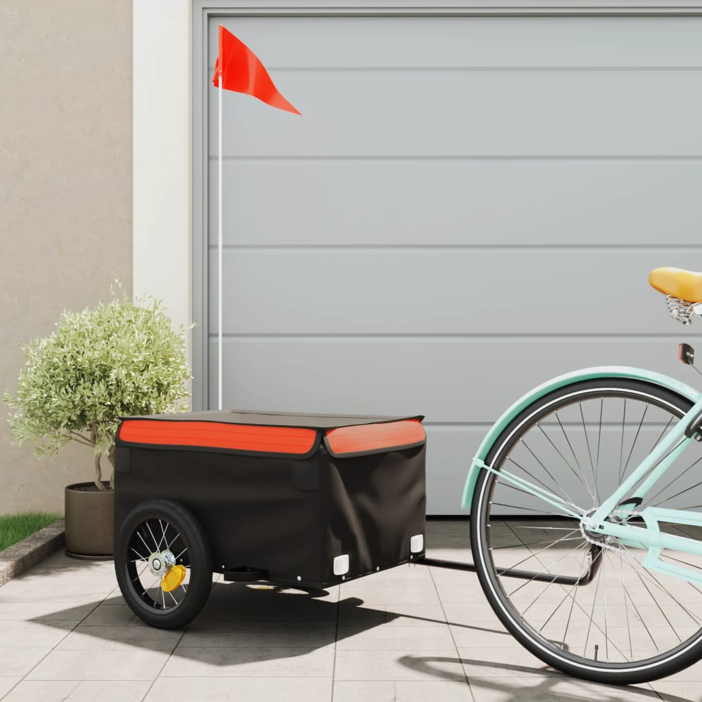 Bicycle trailer black/orange, 30 kg, iron