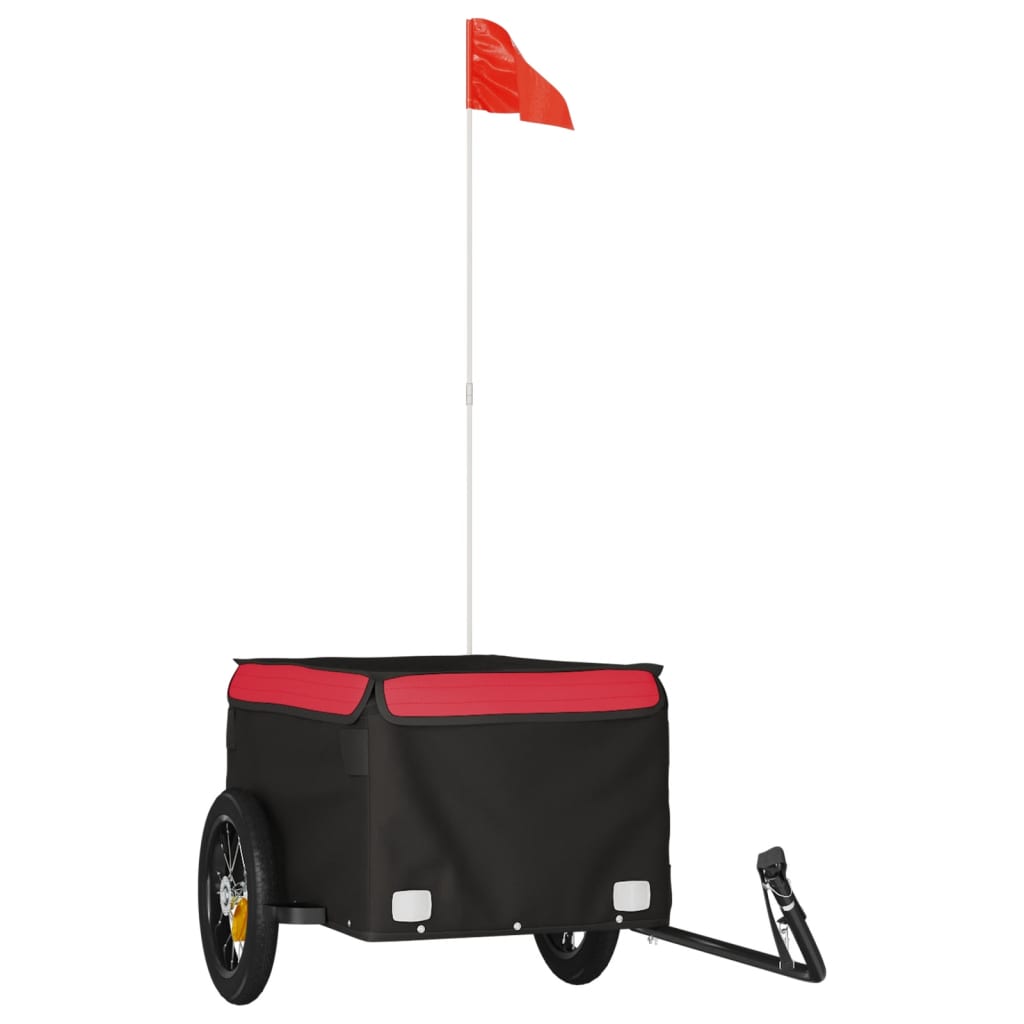 Bicycle trailer, black and red, 30 kg, iron