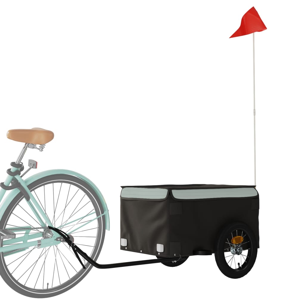 Bicycle trailer, black and gray, 30 kg, iron