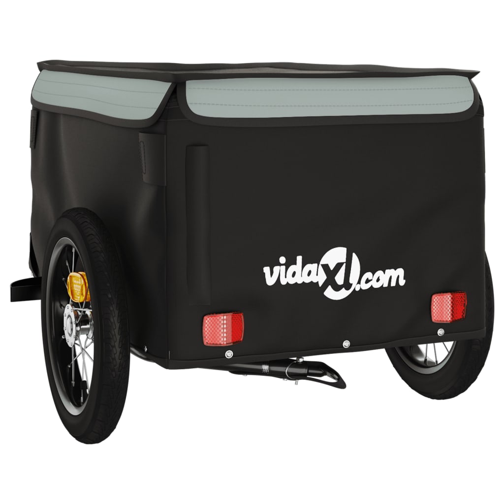 Bicycle trailer, black and gray, 30 kg, iron