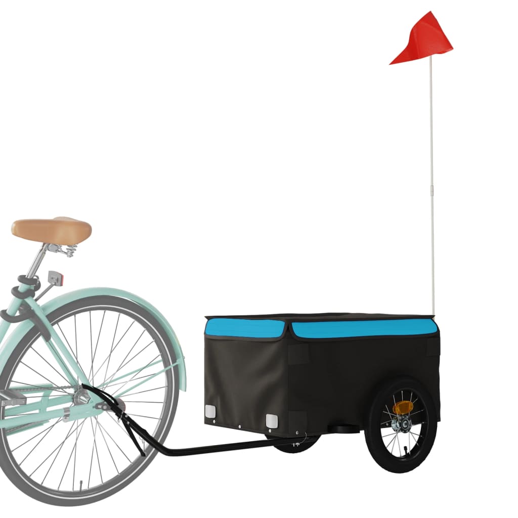 Bicycle trailer, black and blue, 30 kg, iron