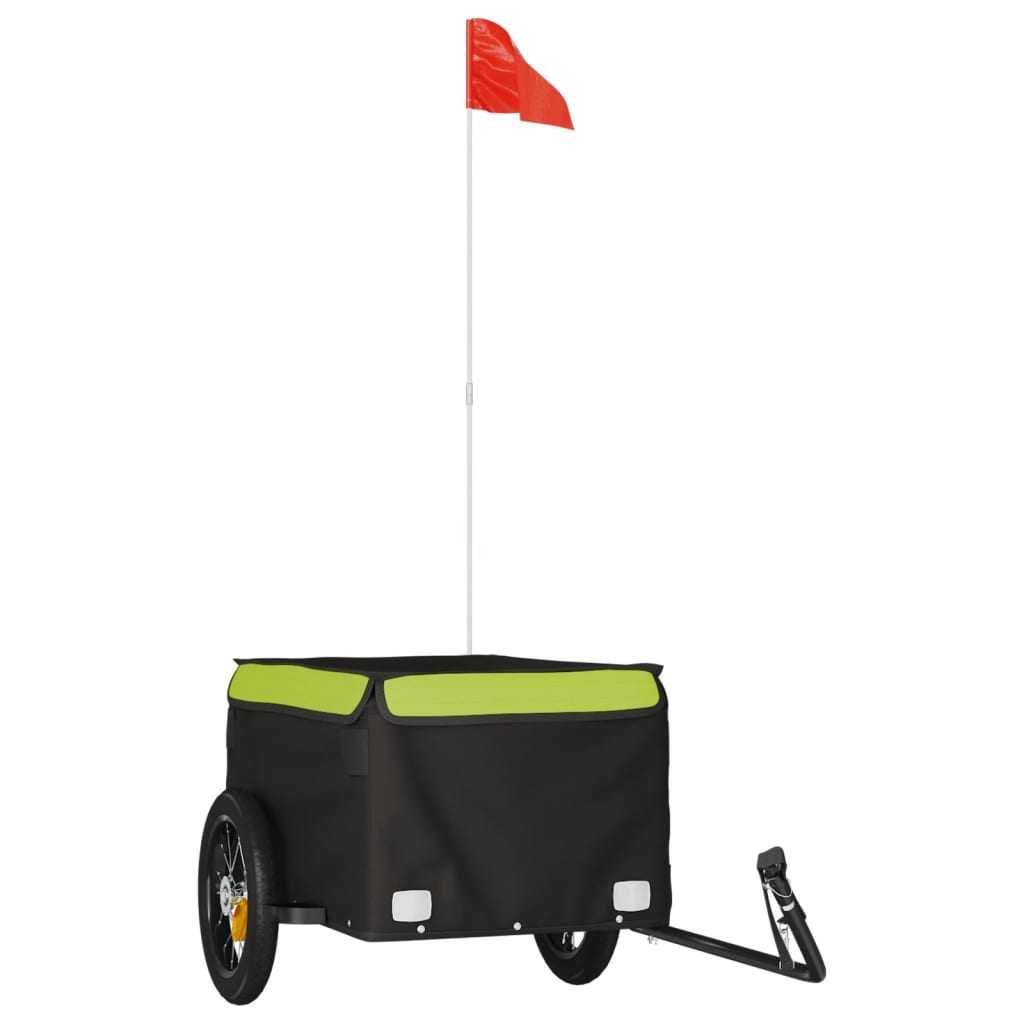 Bicycle trailer, black and green, 30 kg, iron