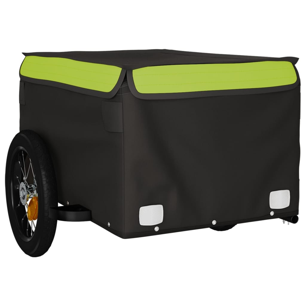 Bicycle trailer, black and green, 30 kg, iron
