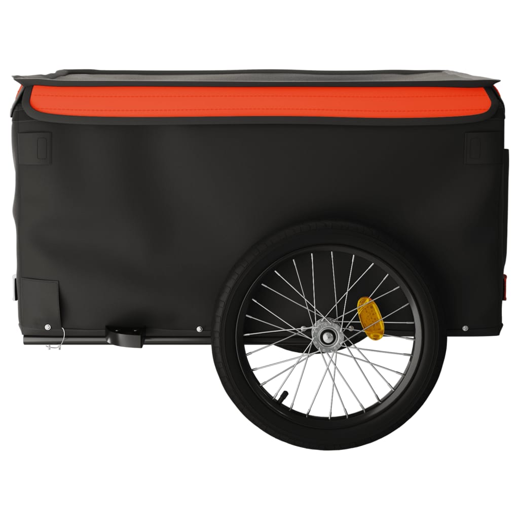 Bicycle trailer, black and orange, 45 kg, iron