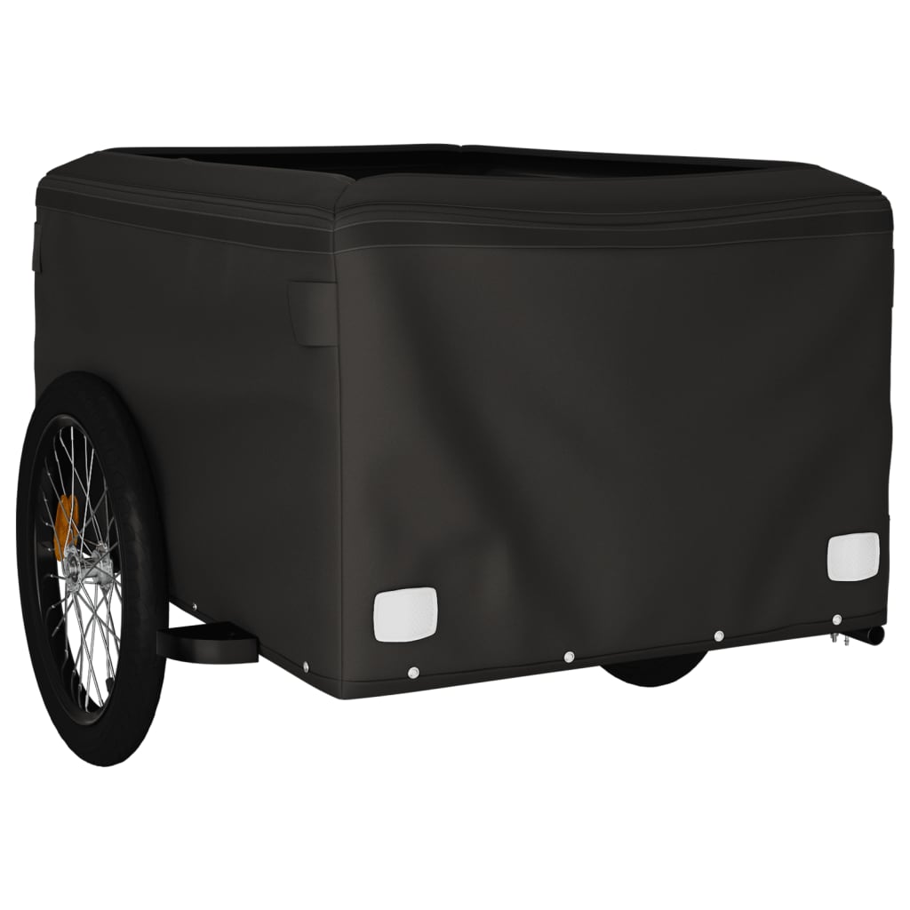 Bicycle trailer, black and orange, 45 kg, iron