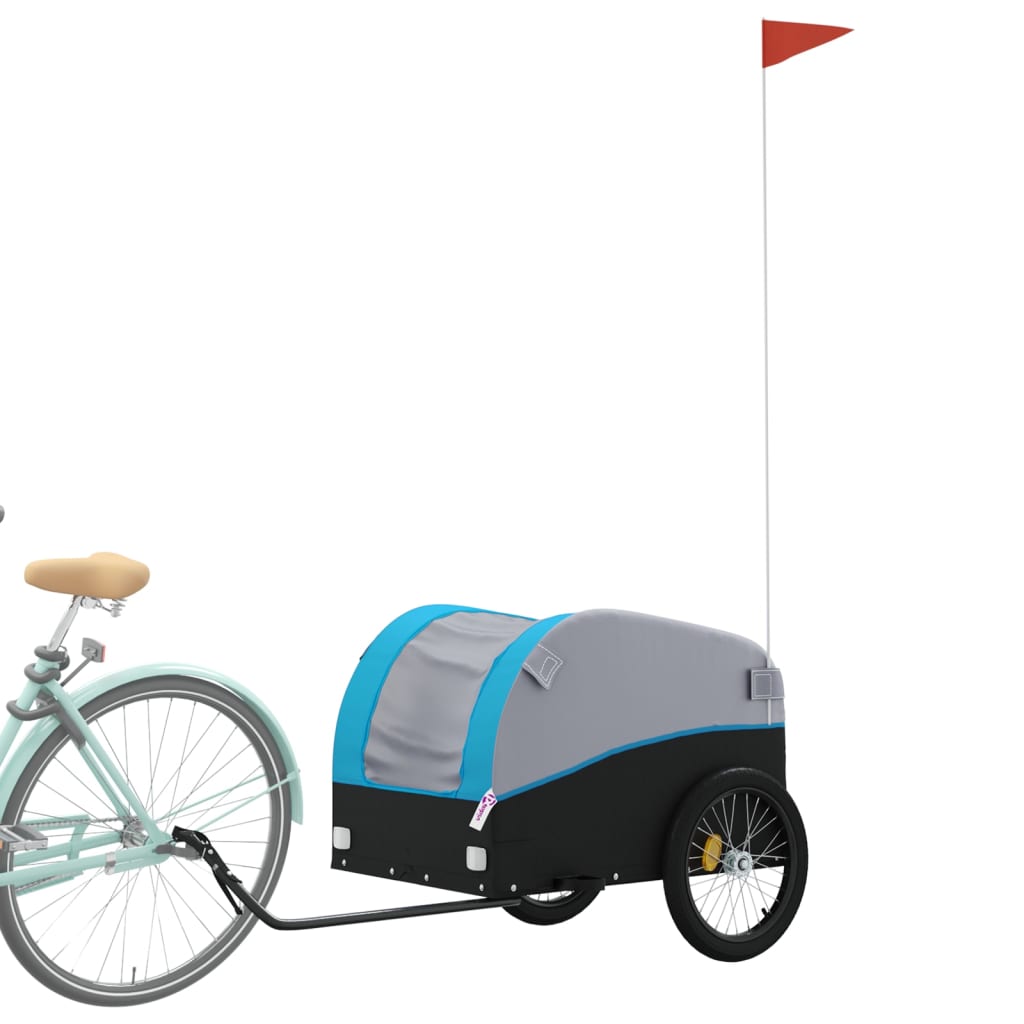 Bicycle trailer, black and blue, 45 kg, iron