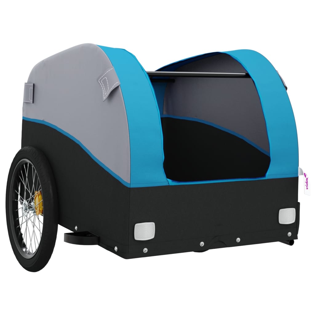 Bicycle trailer, black and blue, 45 kg, iron