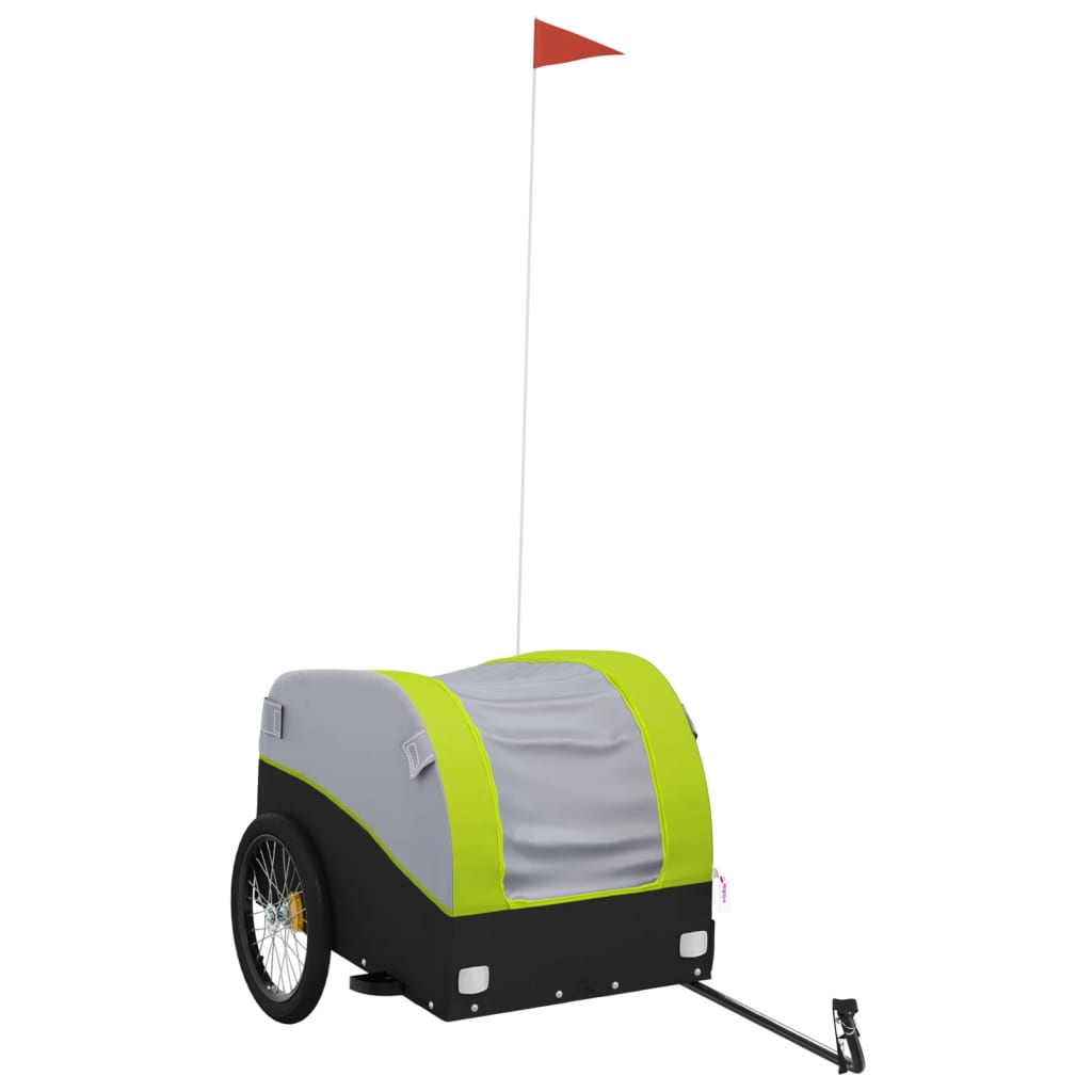 Bicycle trailer, black and green, 45 kg, iron