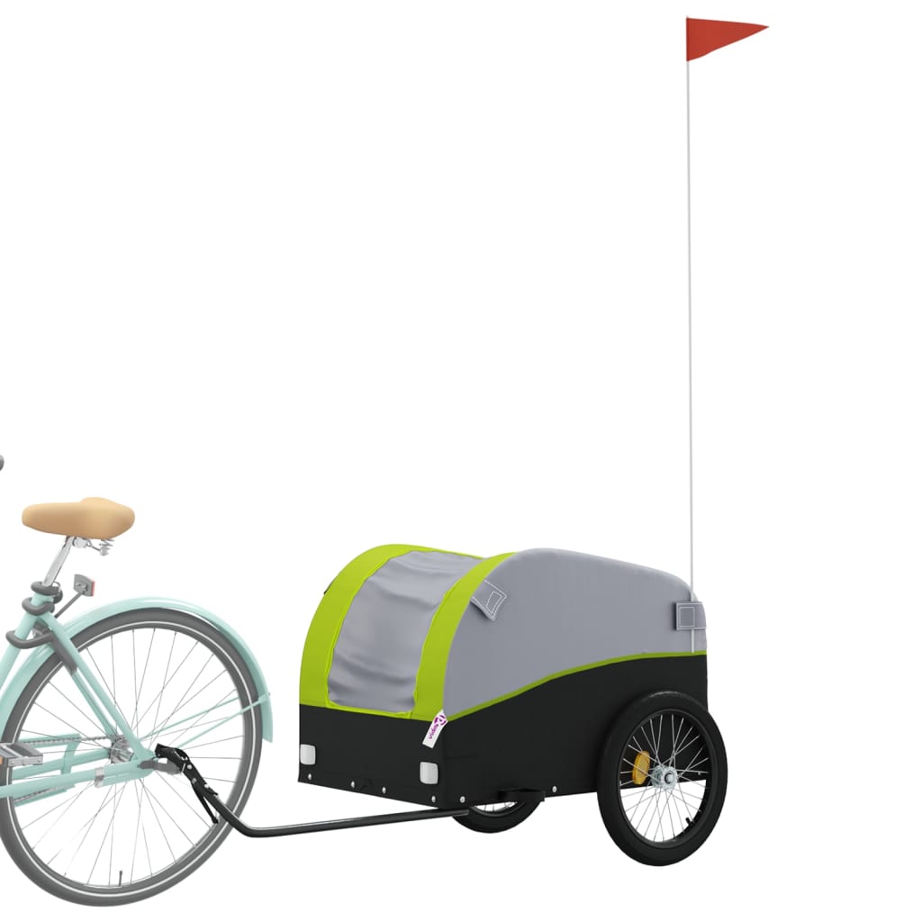 Bicycle trailer, black and green, 45 kg, iron