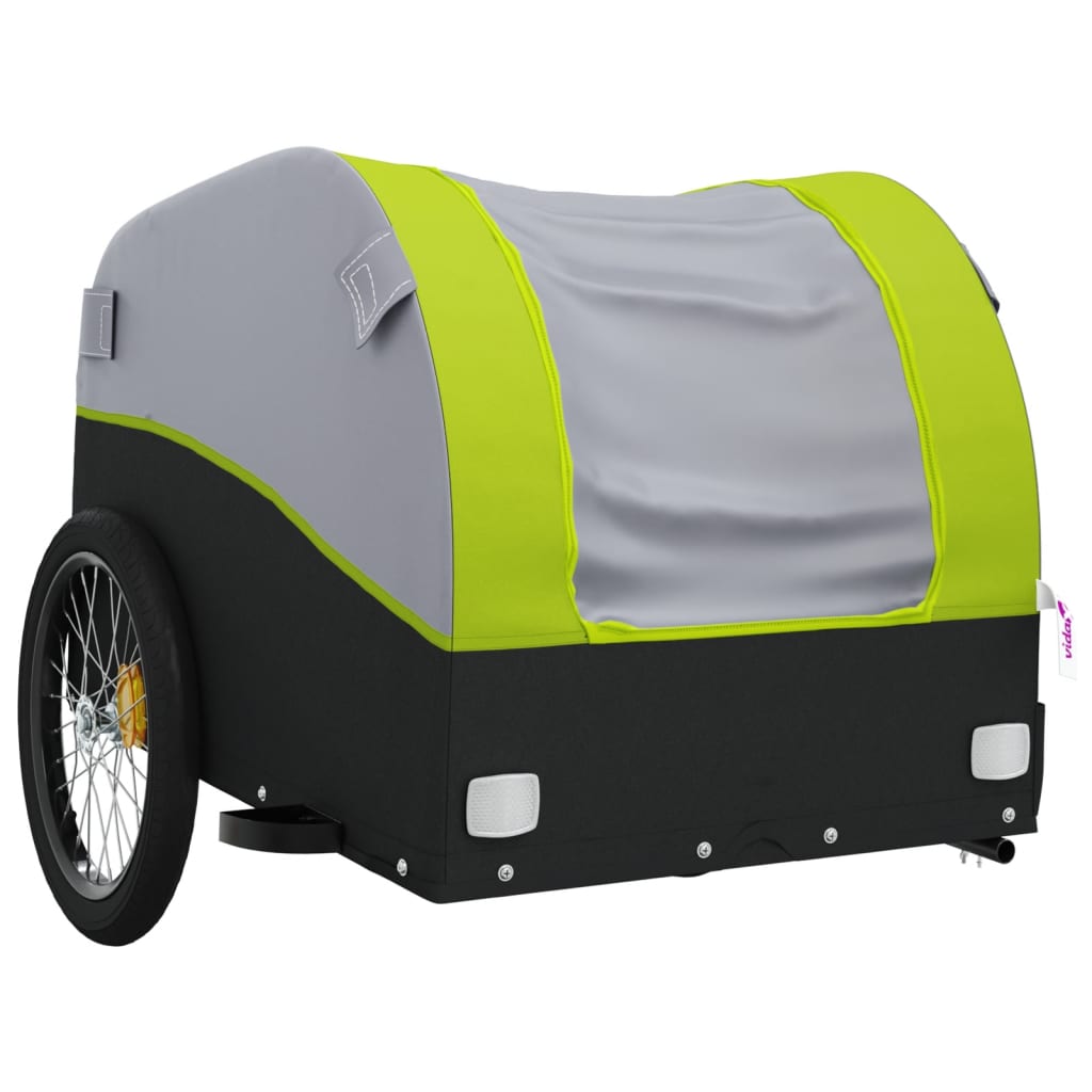 Bicycle trailer, black and green, 45 kg, iron