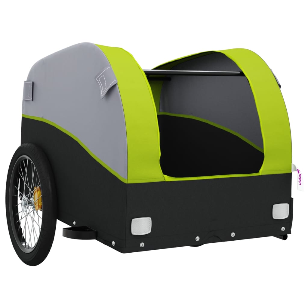Bicycle trailer, black and green, 45 kg, iron