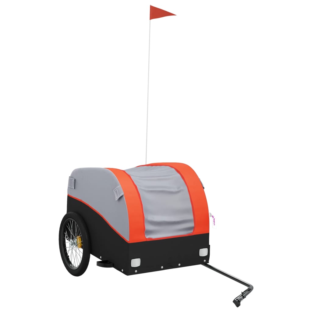Bicycle trailer, black and orange, 45 kg, iron