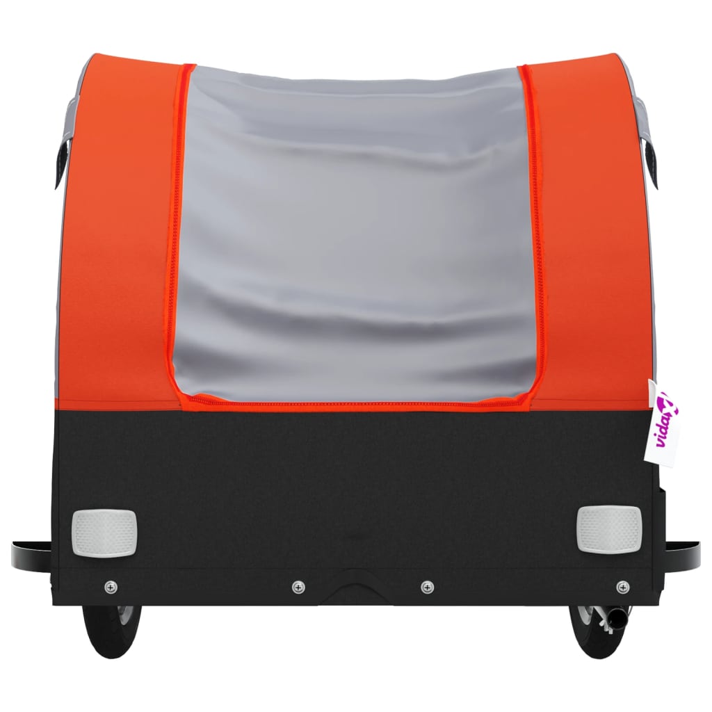 Bicycle trailer, black and orange, 45 kg, iron