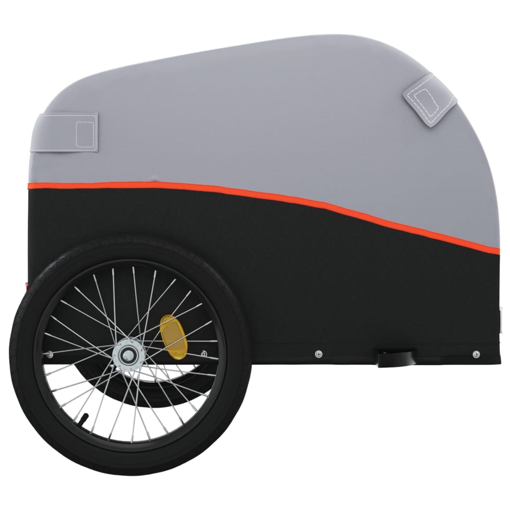 Bicycle trailer, black and orange, 45 kg, iron