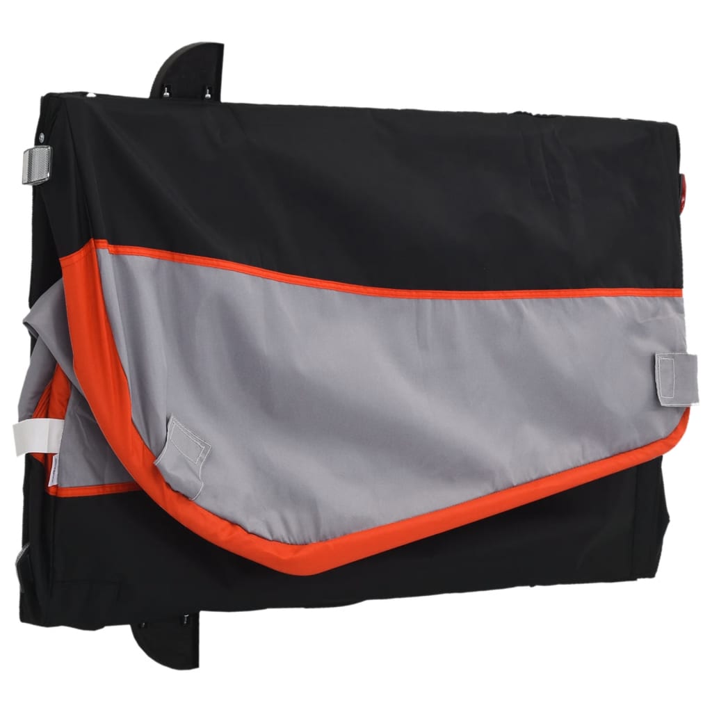 Bicycle trailer, black and orange, 45 kg, iron