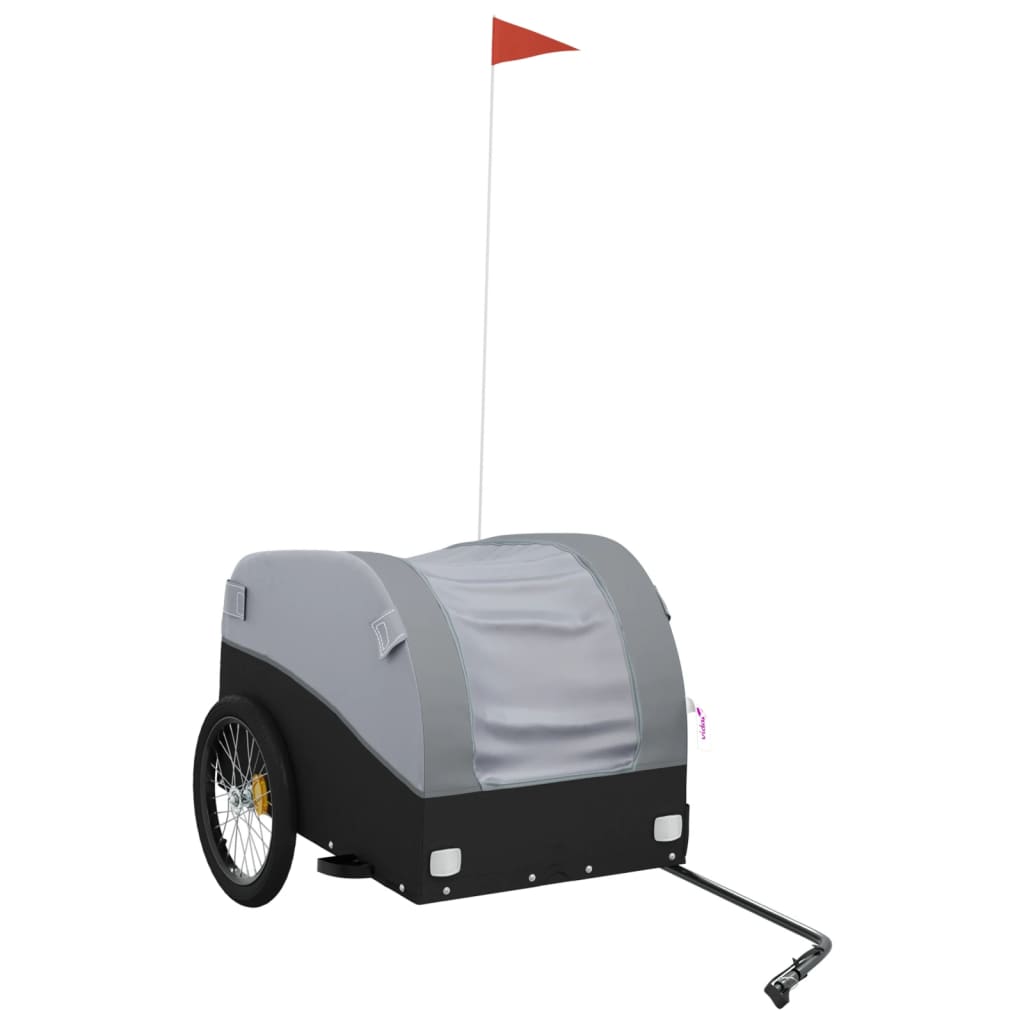 Bicycle trailer, black and gray, 45 kg, iron