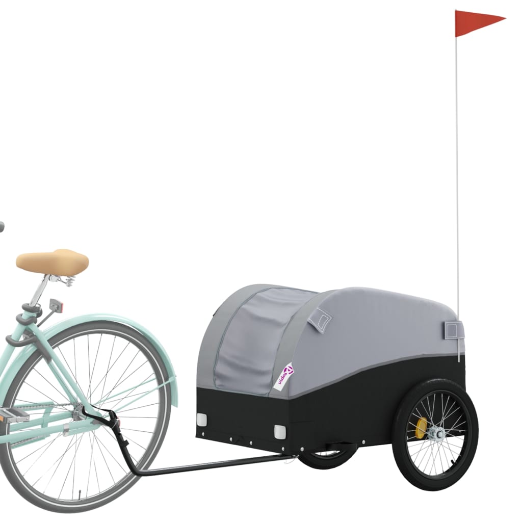 Bicycle trailer, black and gray, 45 kg, iron