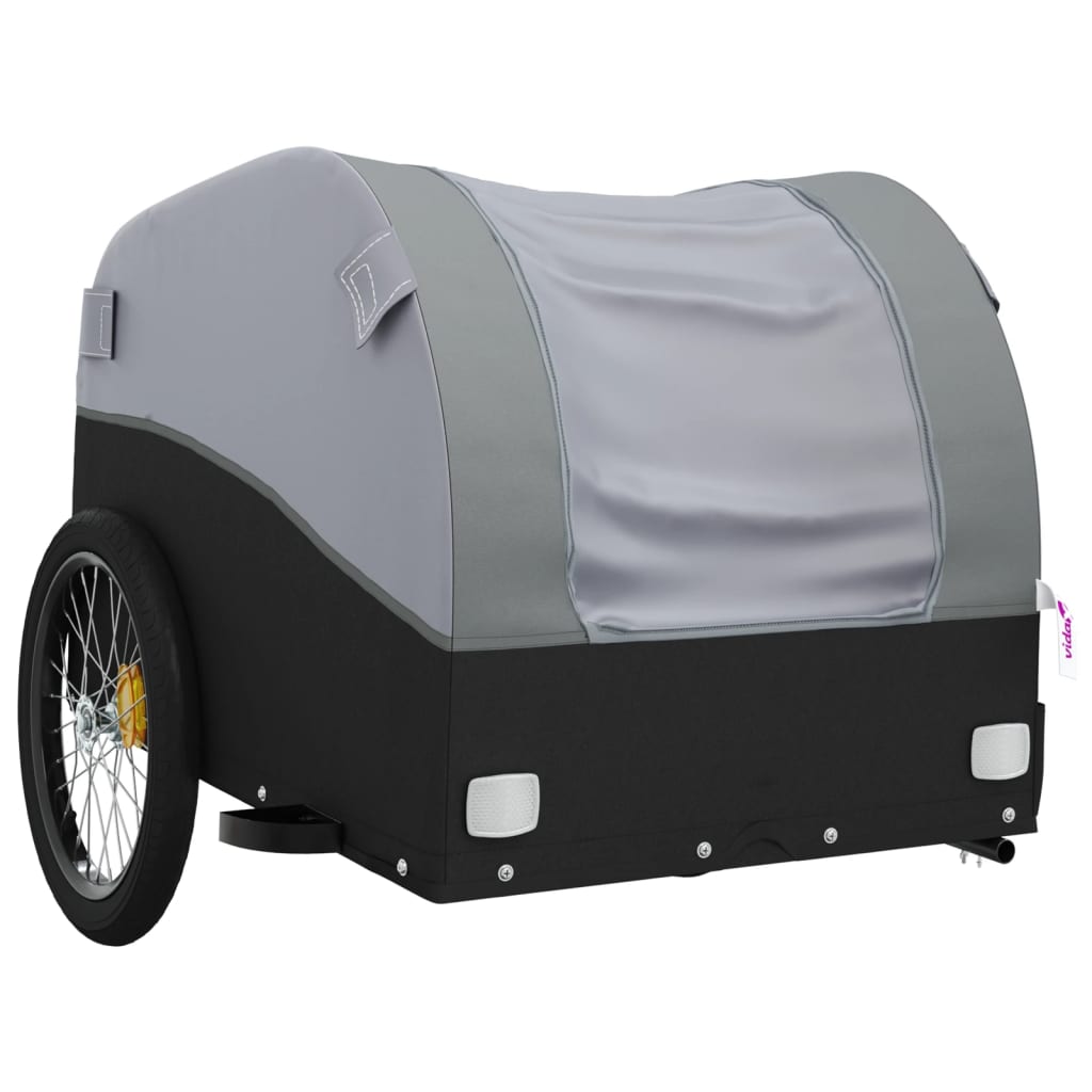 Bicycle trailer, black and gray, 45 kg, iron