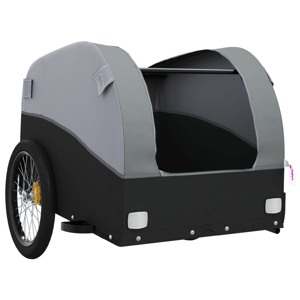 Bicycle trailer, black and gray, 45 kg, iron