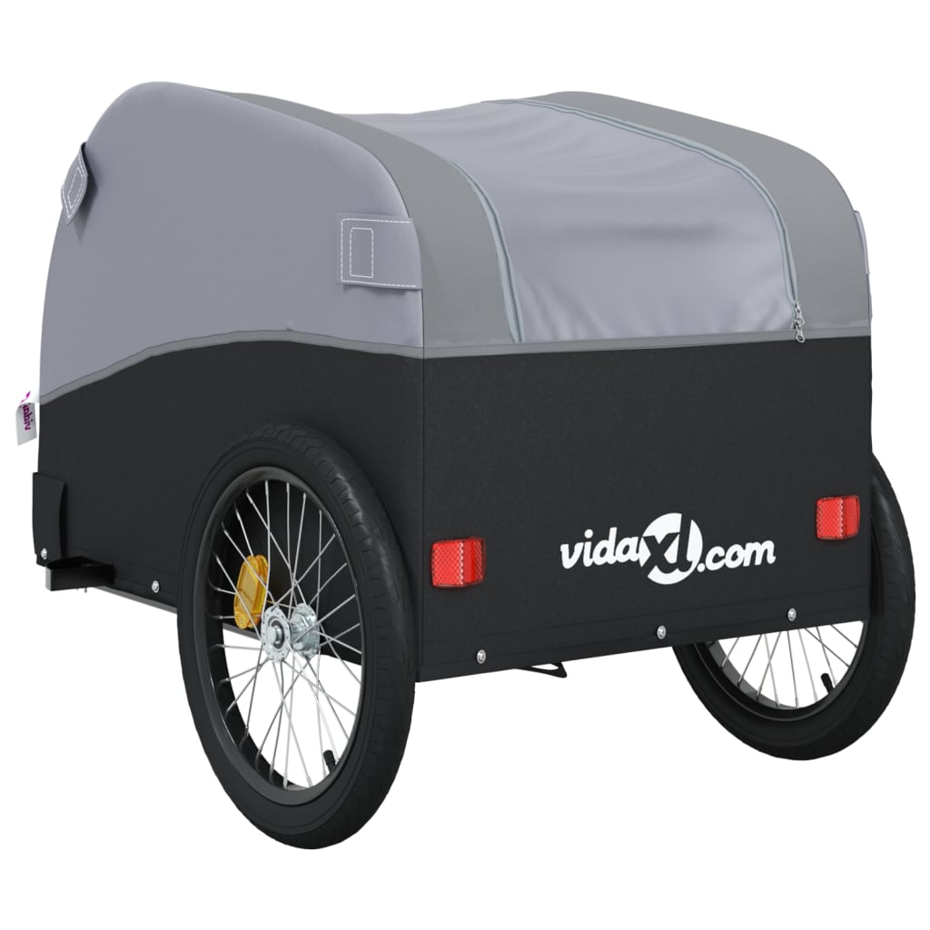 Bicycle trailer, black and gray, 45 kg, iron