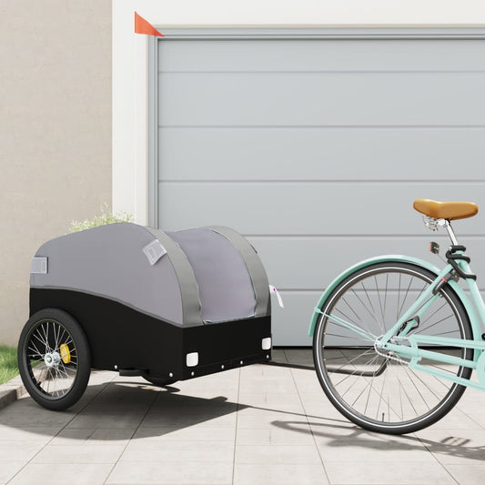 Bicycle trailer, black and gray, 45 kg, iron