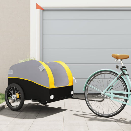 Bicycle trailer, black and yellow, 45 kg, iron
