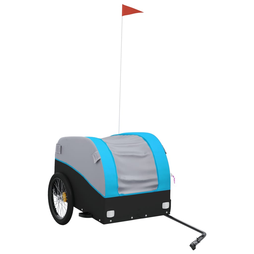 Bicycle trailer, black and blue, 45 kg, iron