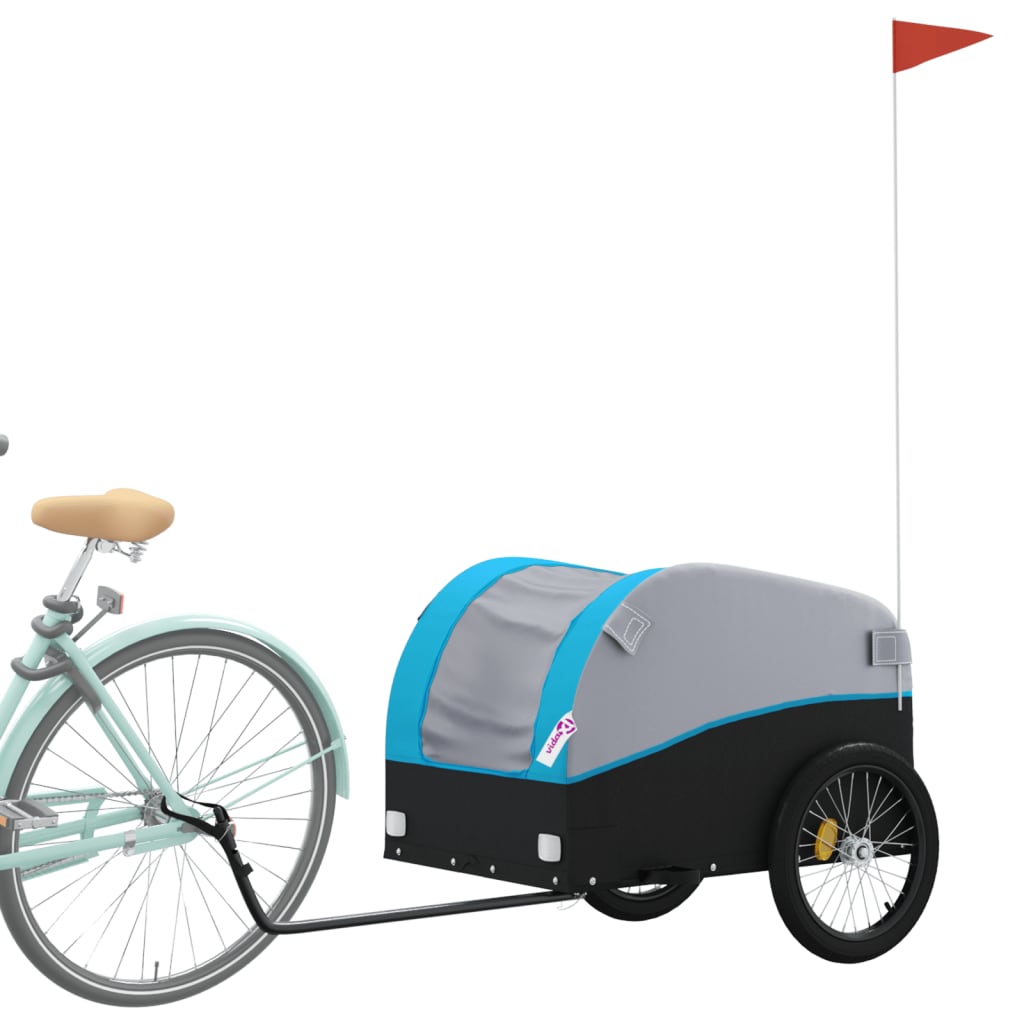 Bicycle trailer, black and blue, 45 kg, iron