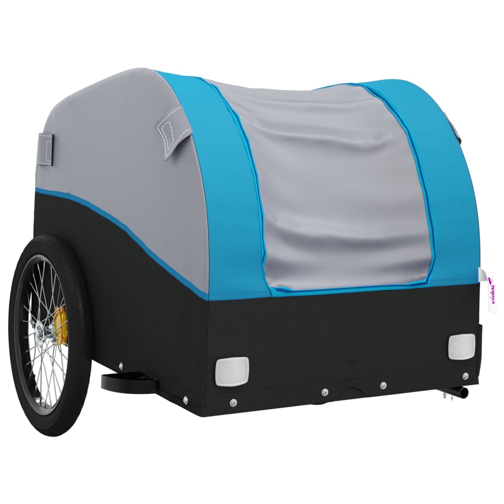 Bicycle trailer, black and blue, 45 kg, iron