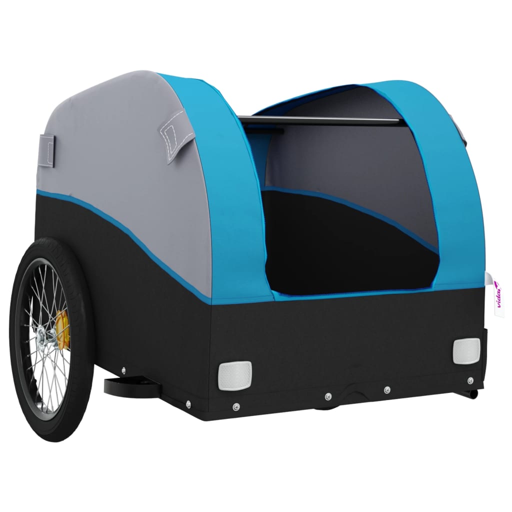 Bicycle trailer, black and blue, 45 kg, iron