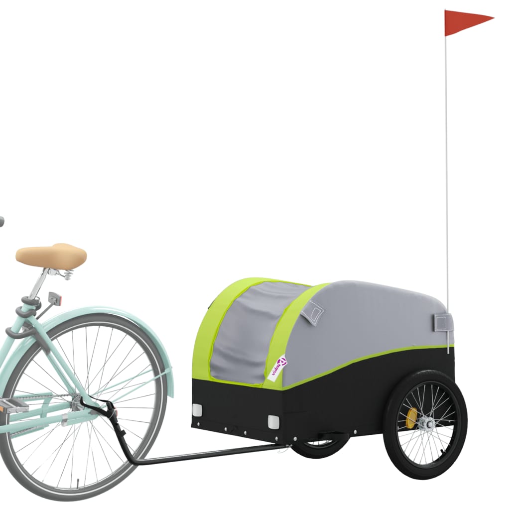 Bicycle trailer, black and green, 45 kg, iron