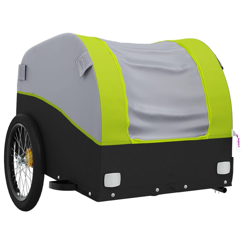Bicycle trailer, black and green, 45 kg, iron