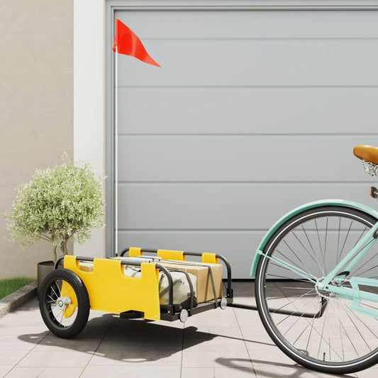 Bicycle trailer, yellow, oxford fabric and iron
