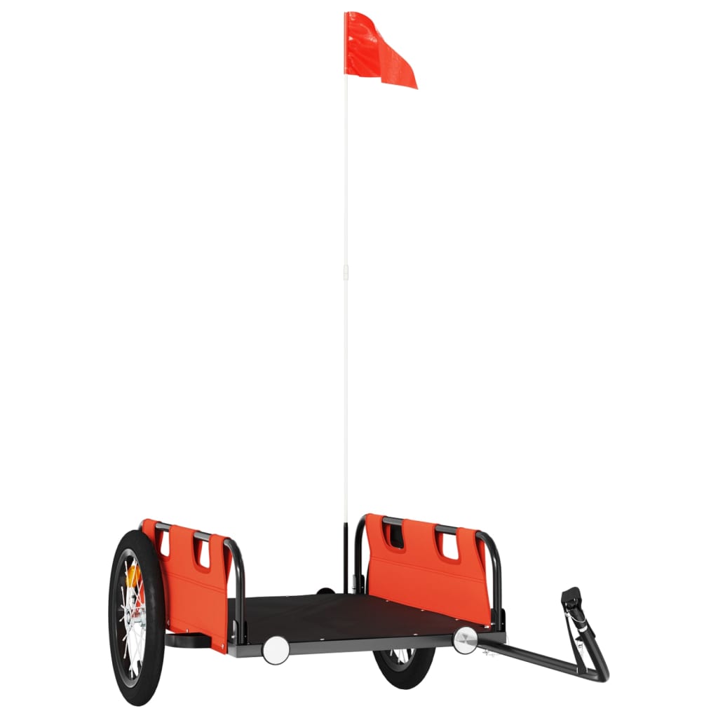 Bicycle trailer, orange, oxford fabric and iron