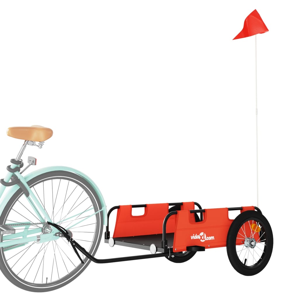 Bicycle trailer, orange, oxford fabric and iron