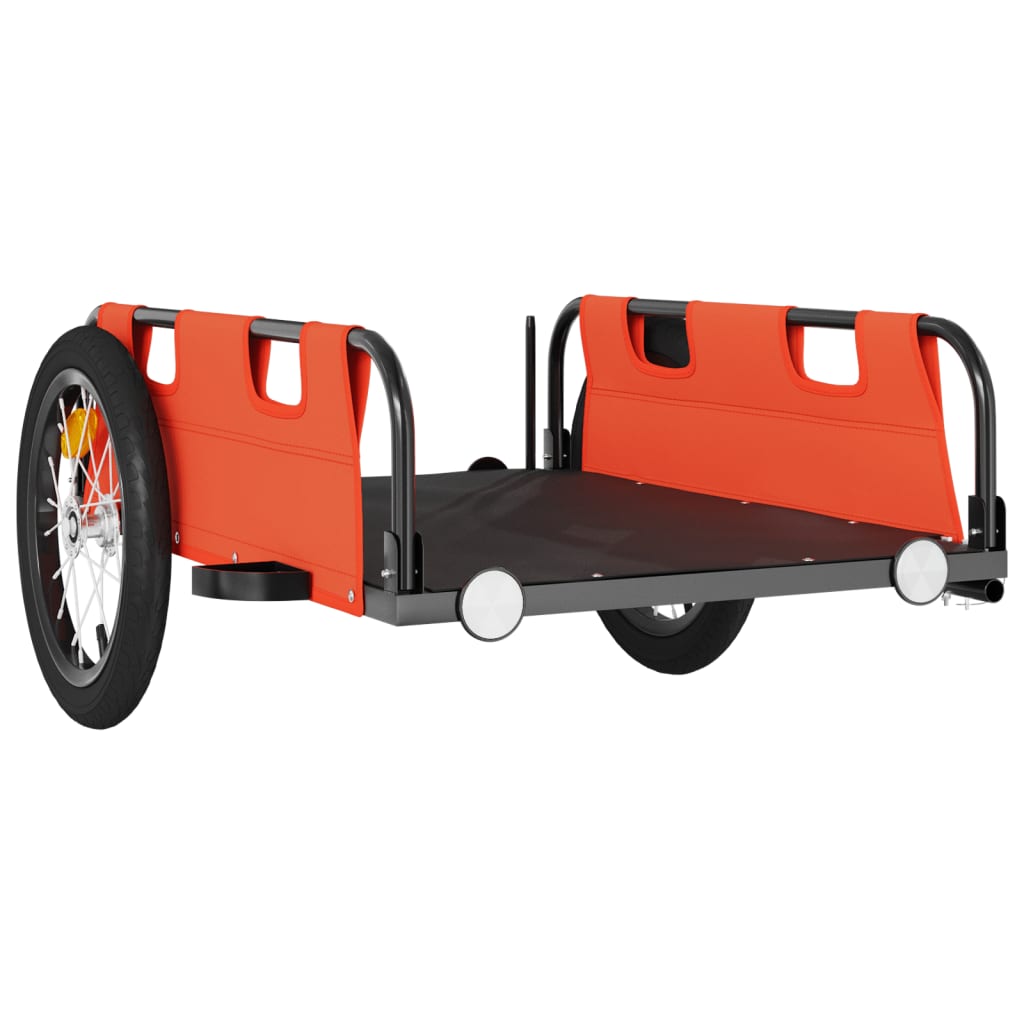 Bicycle trailer, orange, oxford fabric and iron