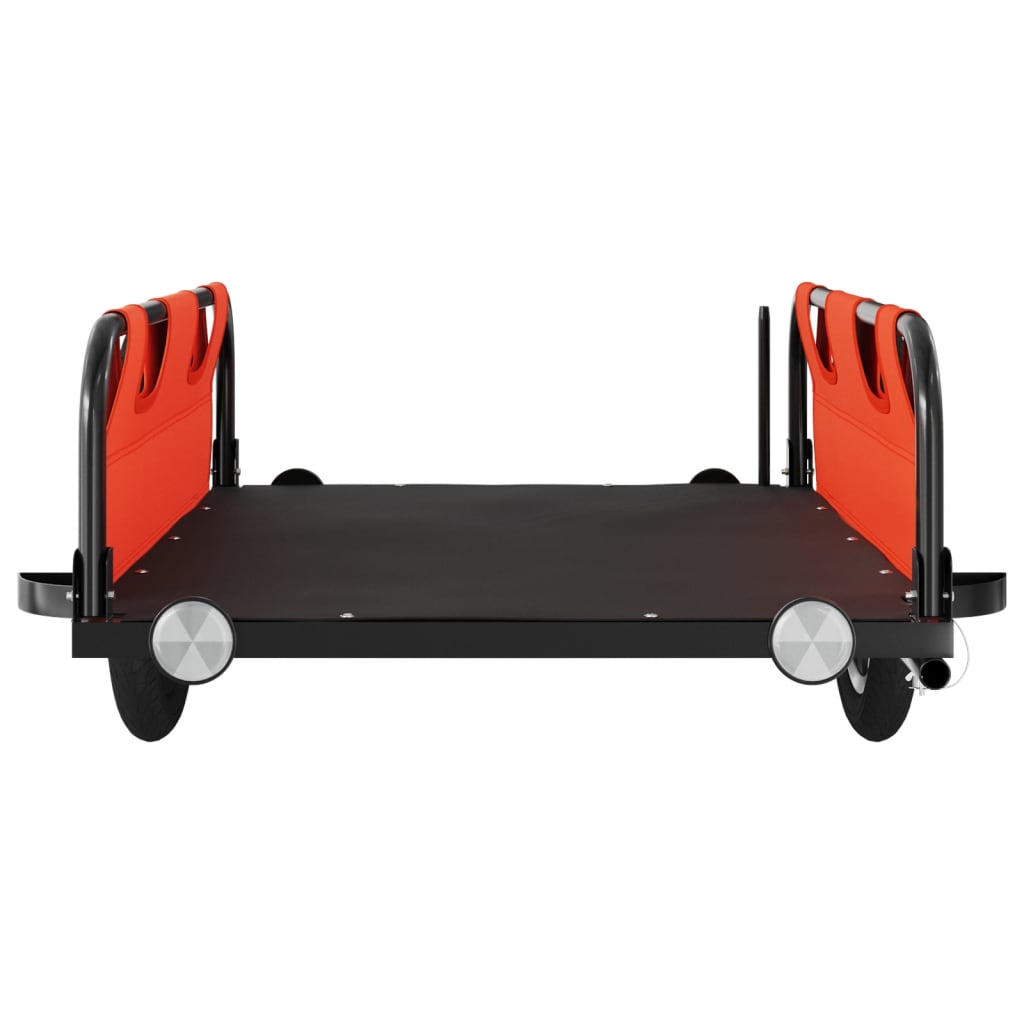 Bicycle trailer, orange, oxford fabric and iron