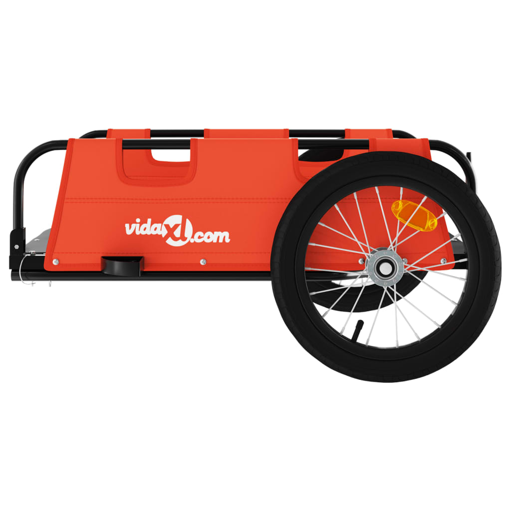 Bicycle trailer, orange, oxford fabric and iron