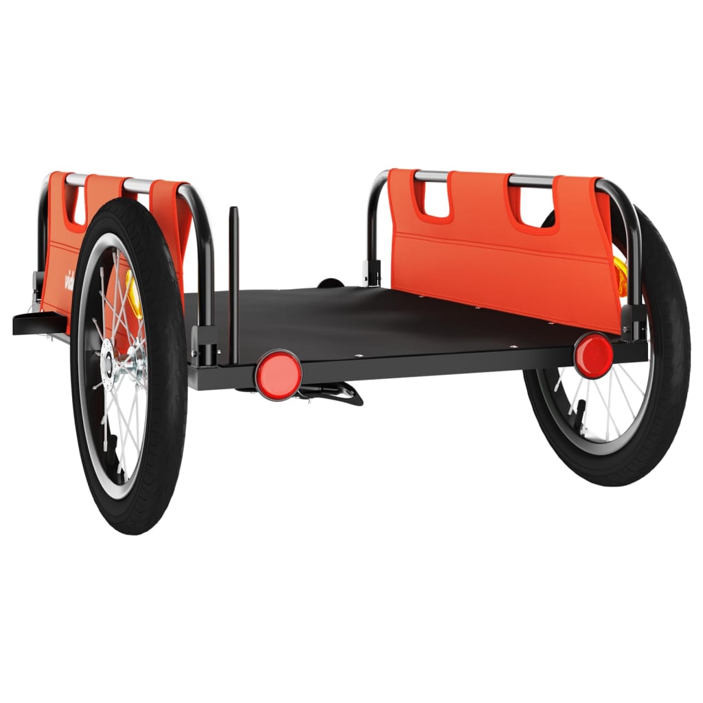 Bicycle trailer, orange, oxford fabric and iron
