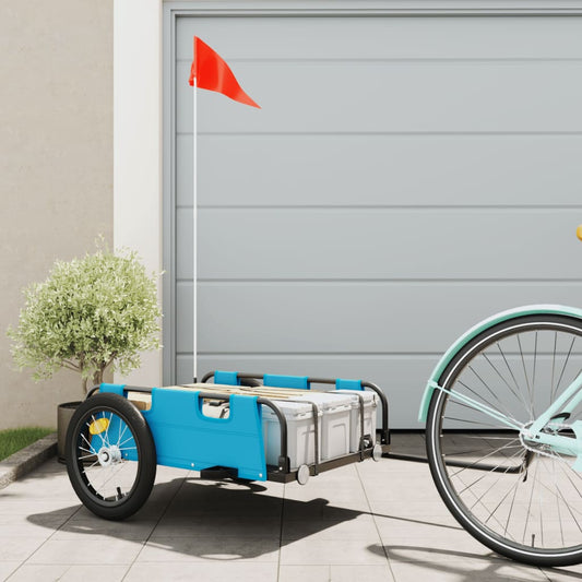 Bicycle trailer, blue, oxford fabric and iron