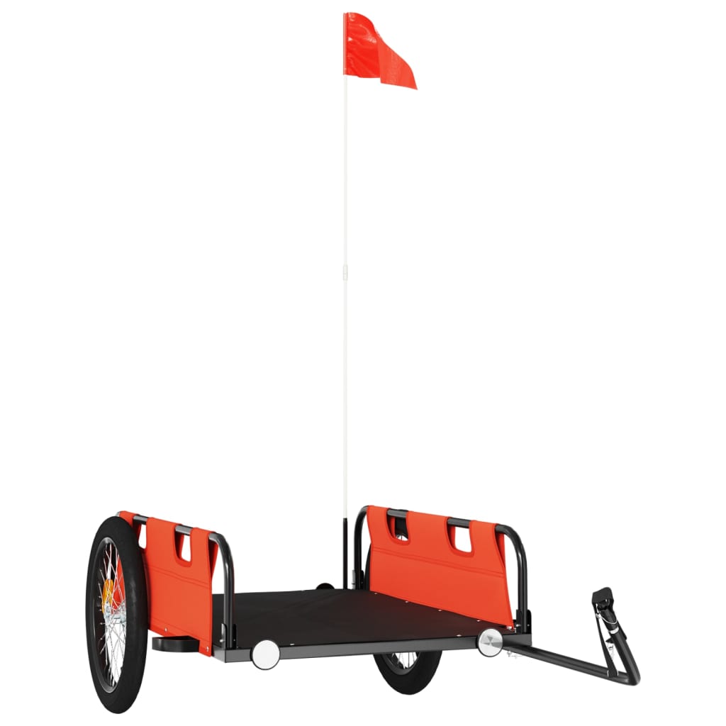 Bicycle trailer, orange, oxford fabric and iron