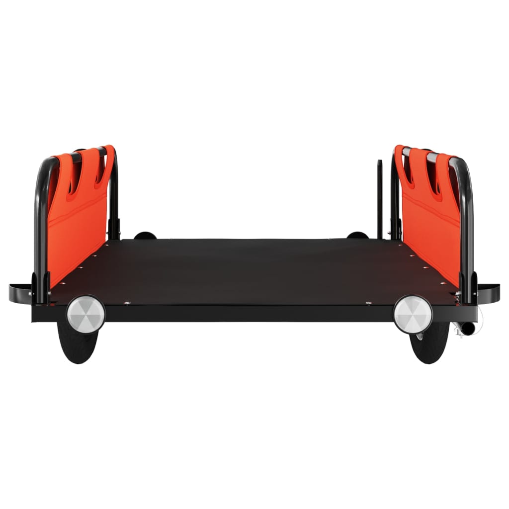 Bicycle trailer, orange, oxford fabric and iron