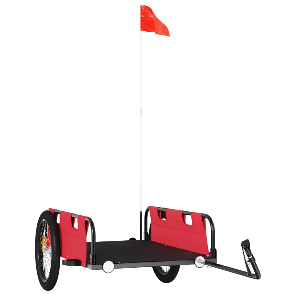 Bicycle trailer, red, oxford fabric and iron