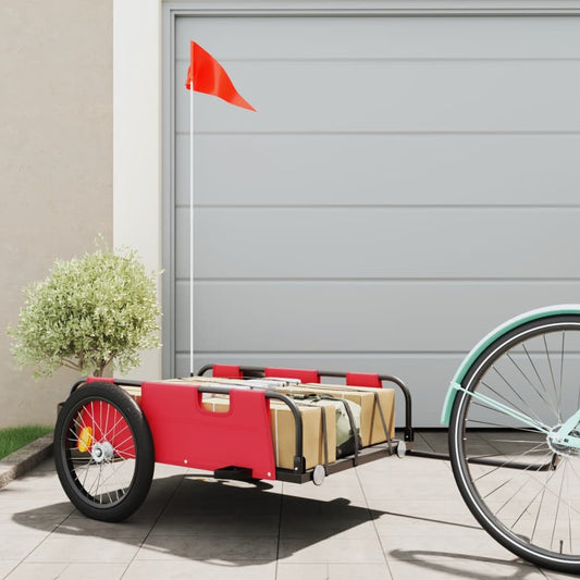 Bicycle trailer, red, oxford fabric and iron