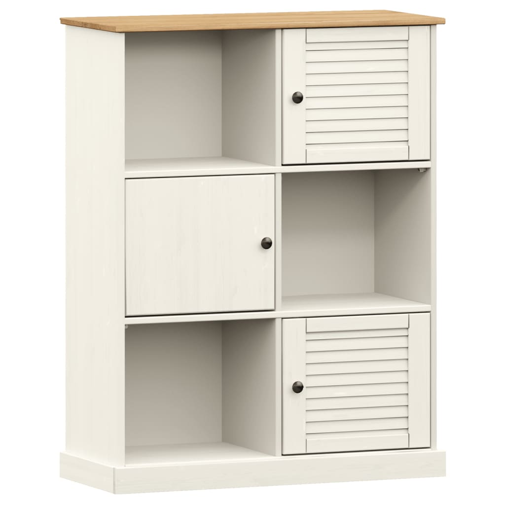 Bibliotecă VIGO, alb, 90x35x114,5 cm, lemn masiv de pin