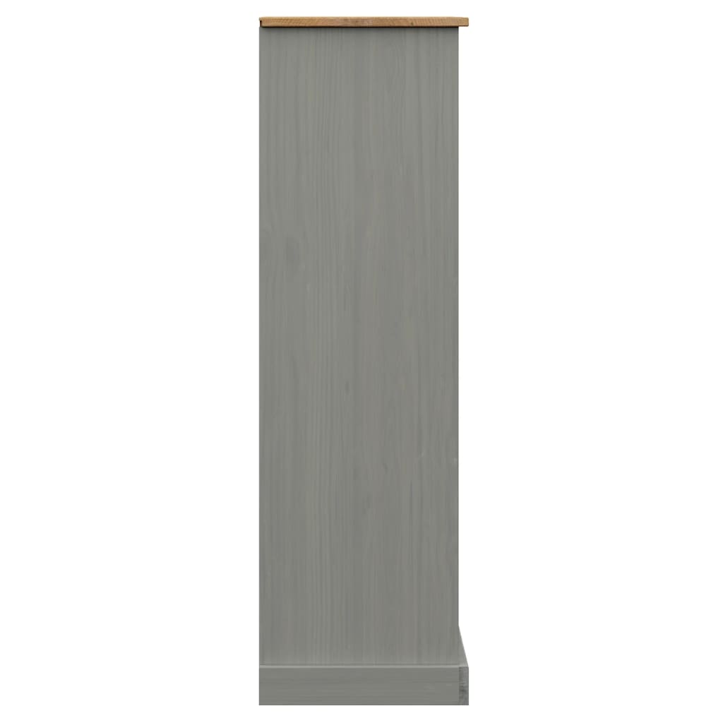 Bibliotecă VIGO, gri, 90x35x114,5 cm, lemn masiv de pin