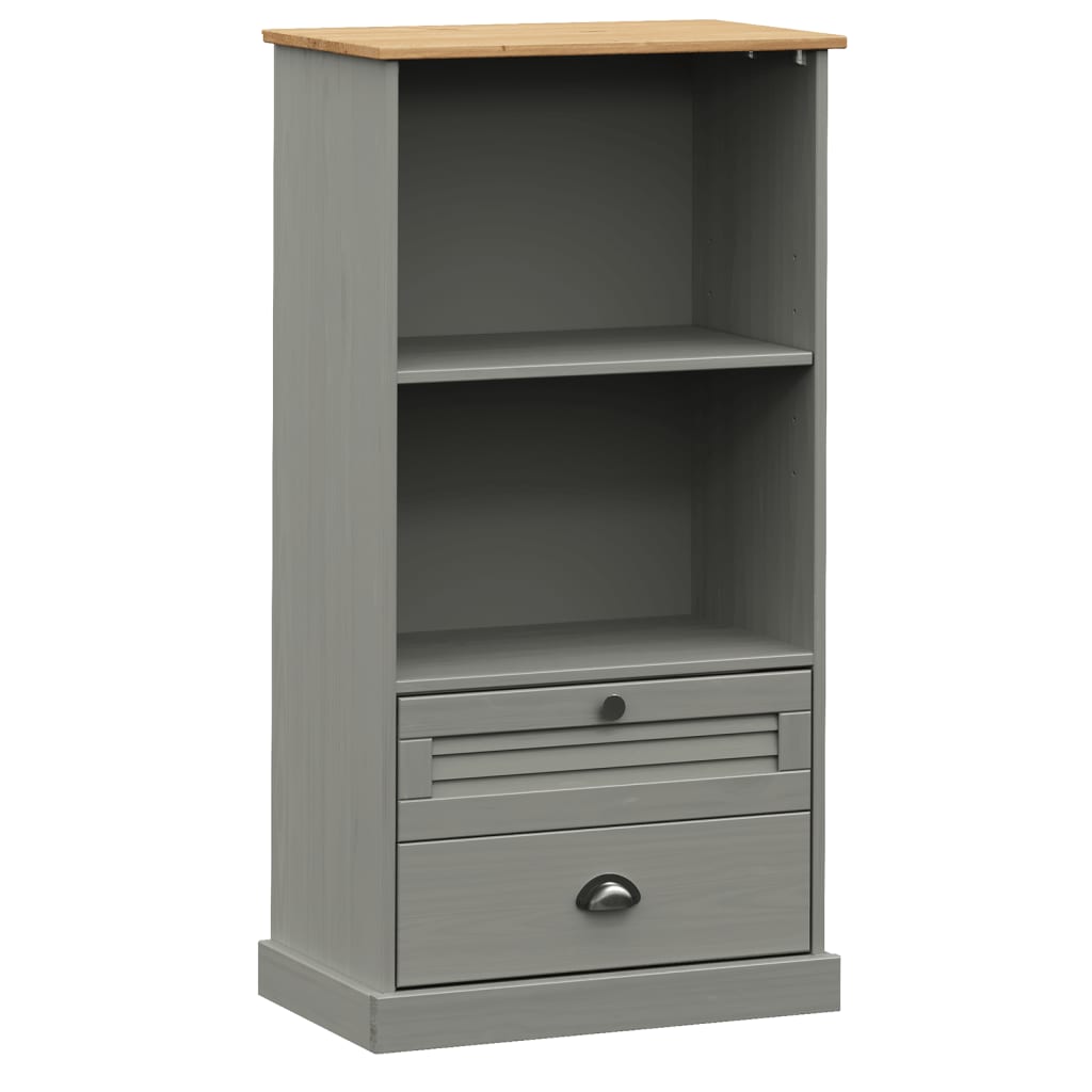 Bibliotecă VIGO, gri, 60x35x114,5 cm, lemn masiv de pin
