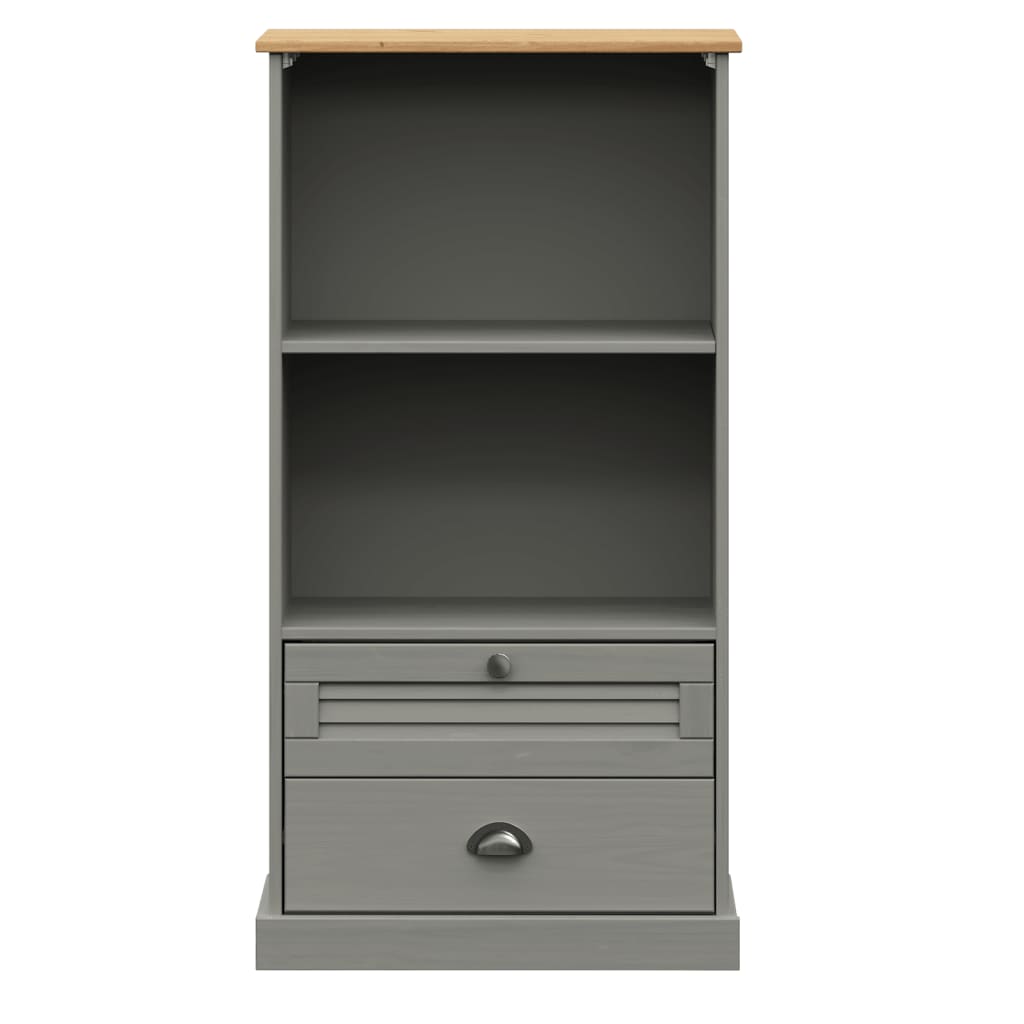 Bibliotecă VIGO, gri, 60x35x114,5 cm, lemn masiv de pin