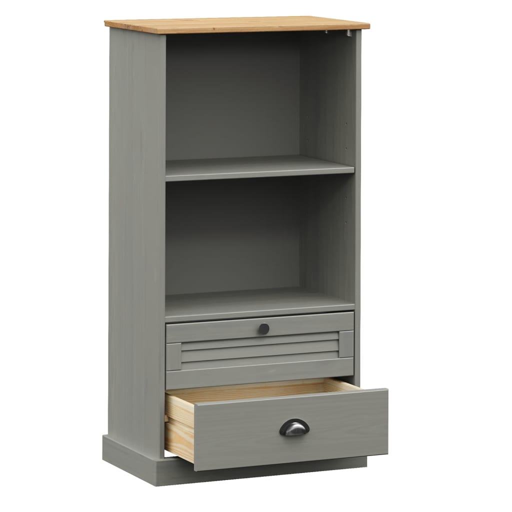 Bibliotecă VIGO, gri, 60x35x114,5 cm, lemn masiv de pin