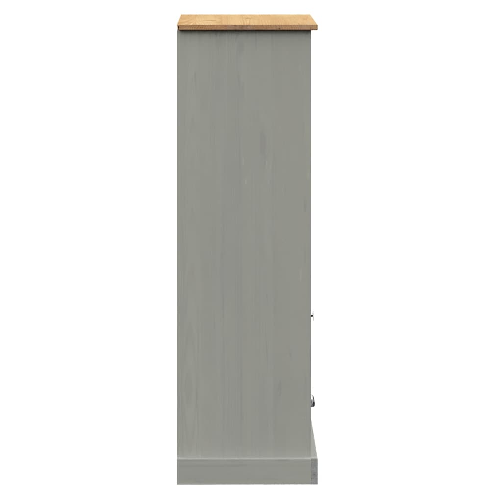 Bibliotecă VIGO, gri, 60x35x114,5 cm, lemn masiv de pin
